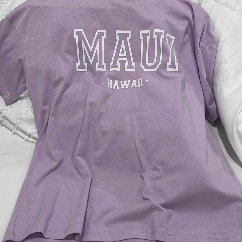 purple graphic tee